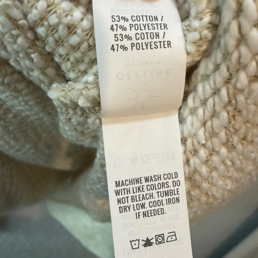 OFFLINE by Aerie Cowl Neck Knit Hoodie XL Cream Athleisure Loungewear - Picture 6 of 6